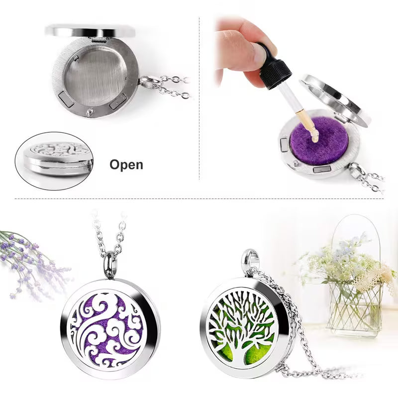 Essential Oil Diffuser Jewelry Set – Adjustable Necklace & Bracelet for Women